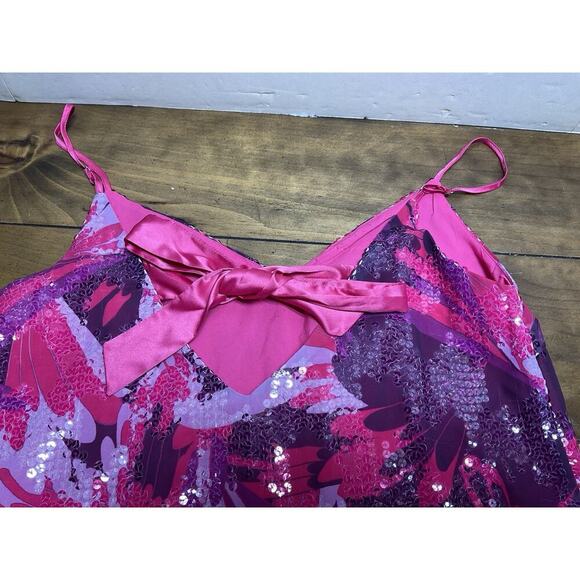 Ciebon Alora Dress | Sparkling Pink & Purple | Satin Bow Detail | Size Medium - Picture 11 of 13